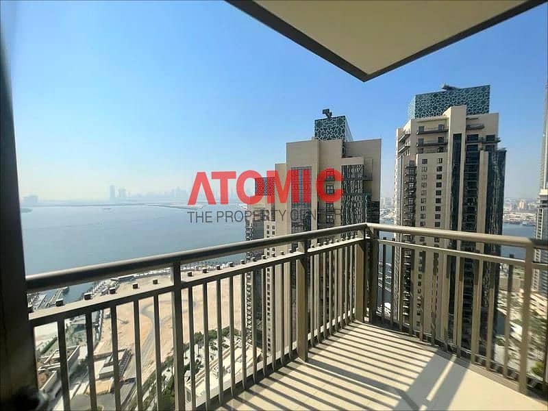 SEA VIEW LARGE 3 BEDROOM FOR RENT - CHILLER FREE IN CREEK SIDE 18-B- CREEK HARBOUR - DUBAI