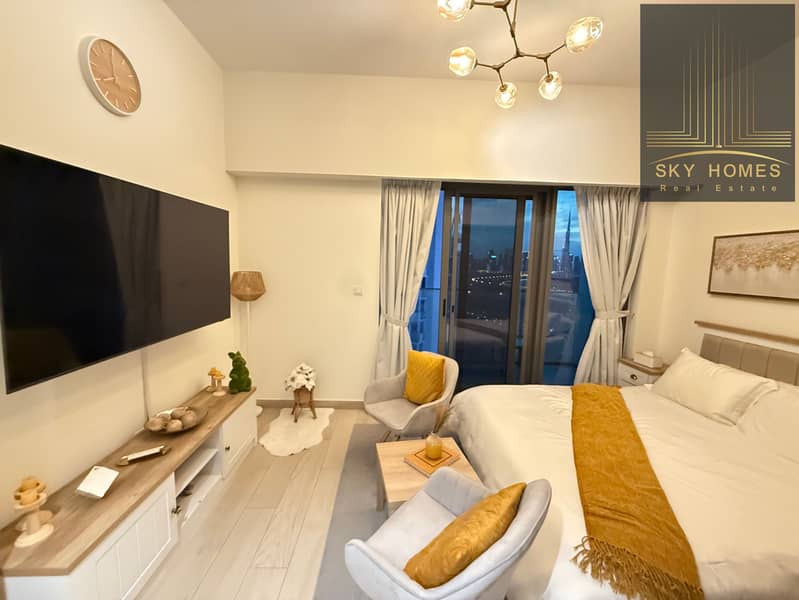 Hot Offer Huge Size Studio Brnad New Fully Open View Burj View Rent 68k