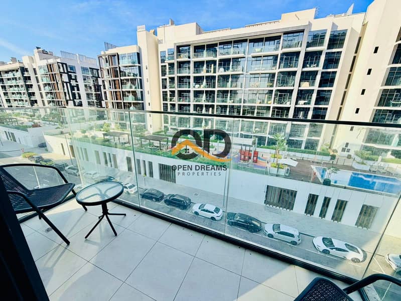 Fully Furnished, Corner 1BR | Best View & Chiller Free | 4 Cheques