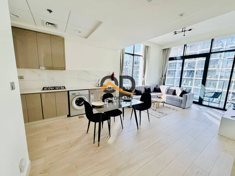 Fully Furnished, Corner 1BR | Best View & Chiller Free | 4 Cheques