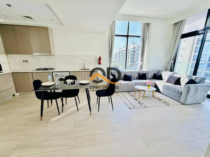 Fully Furnished, Corner 1BR | Best View & Chiller Free | 4 Cheques