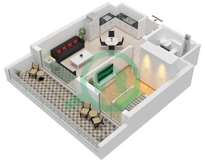 Golf Point Tower 1 - Plan d’étage de 1 chambre Appartement Type/unité A1 / UNIT 3 FLOOR GROUND Golf Point Tower 1 - Plan d’étage de 1 chambre Appartement Type/unité A1 / UNIT 3 FLOOR GROUND