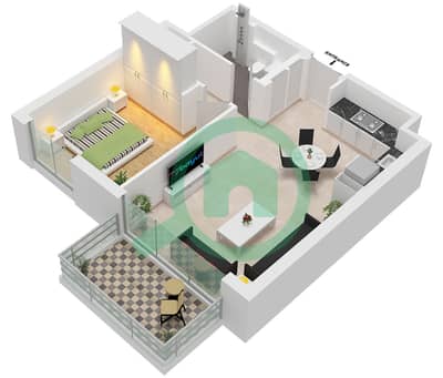 Golf Point Tower 1 - Plan d’étage de 1 chambre Appartement Type/unité A4 / UNIT 2 FLOOR PODIUM Golf Point Tower 1 - Plan d’étage de 1 chambre Appartement Type/unité A4 / UNIT 2 FLOOR PODIUM