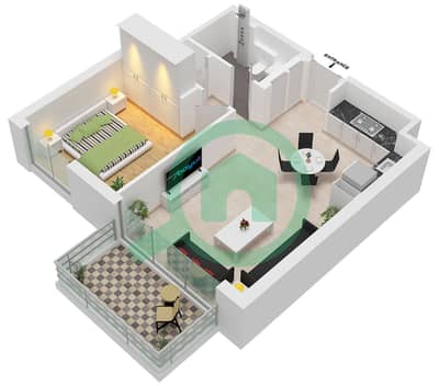 Golf Point Tower 1 - Plan d’étage de 1 chambre Appartement Type/unité A8 / UNIT 7 FLOOR PODIUM Golf Point Tower 1 - Plan d’étage de 1 chambre Appartement Type/unité A8 / UNIT 7 FLOOR PODIUM