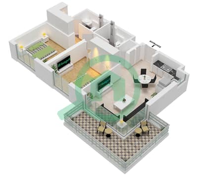 Golf Point Tower 1 - Plan d’étage de 2 chambres Appartement Type/unité A3 / UNIT 10 FLOOR PODIUM Golf Point Tower 1 - Plan d’étage de 2 chambres Appartement Type/unité A3 / UNIT 10 FLOOR PODIUM