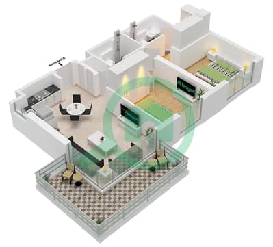 Golf Point Tower 1 - Plan d’étage de 2 chambres Appartement Type/unité A4 / UNIT 9 FLOOR PODIUM Golf Point Tower 1 - Plan d’étage de 2 chambres Appartement Type/unité A4 / UNIT 9 FLOOR PODIUM