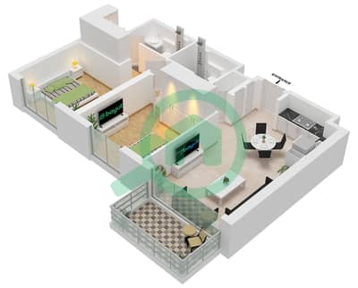 Golf Point Tower 1 - Plan d’étage de 2 chambres Appartement Type/unité A9 / UNIT 11 FLOOR PODIUM Golf Point Tower 1 - Plan d’étage de 2 chambres Appartement Type/unité A9 / UNIT 11 FLOOR PODIUM