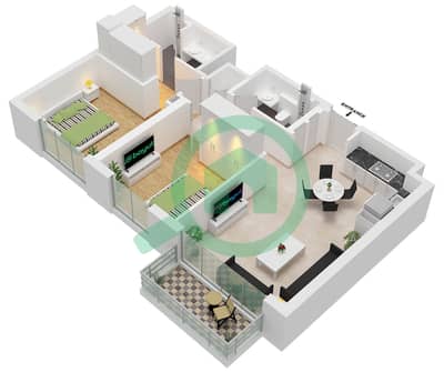 Golf Point Tower 1 - Plan d’étage de 2 chambres Appartement Type/unité B2 / UNIT 6 FLOOR 9 Golf Point Tower 1 - Plan d’étage de 2 chambres Appartement Type/unité B2 / UNIT 6 FLOOR 9