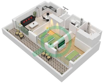 Golf Point Tower 1 - Plan d’étage de 2 chambres Appartement Type/unité C1 / UNIT 2 FLOOR GROUND Golf Point Tower 1 - Plan d’étage de 2 chambres Appartement Type/unité C1 / UNIT 2 FLOOR GROUND