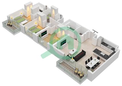 Golf Point Tower 1 - Plan d’étage de 3 chambres Appartement Type/unité A1 / UNIT FLOOR 9 Golf Point Tower 1 - Plan d’étage de 3 chambres Appartement Type/unité A1 / UNIT FLOOR 9