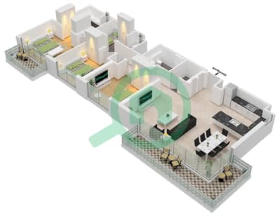 Golf Point Tower 1 - Plan d’étage de 3 chambres Appartement Type/unité B2 / UNIT 16 FLOOR 9 Golf Point Tower 1 - Plan d’étage de 3 chambres Appartement Type/unité B2 / UNIT 16 FLOOR 9