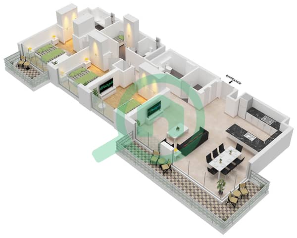 Type C7 Unit 15 Floor Podium
