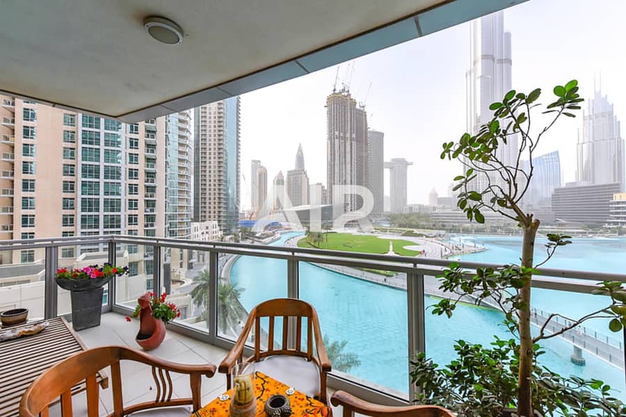 Full Fountain and Burj Khalifa View