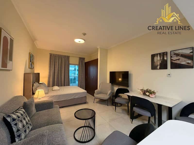 Luxury Furnished Studio | Huge Balcony | Full Burj Khalifa View