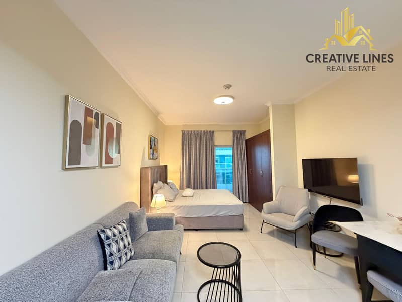 Luxury Furnished Studio | Huge Balcony | Full Burj Khalifa View
