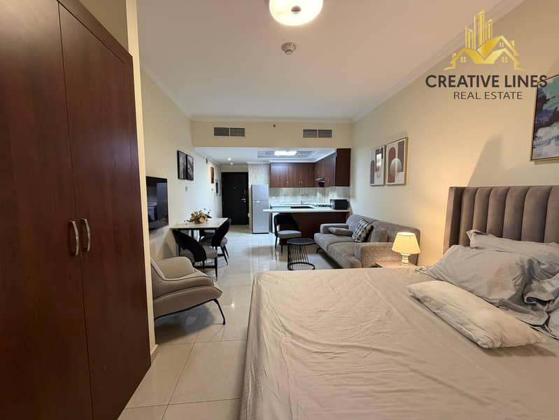 Luxury Furnished Studio | Huge Balcony | Full Burj Khalifa View