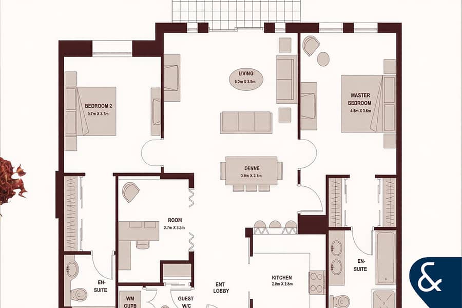 Burj View | Study Room | Vacant Room - Image 11