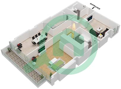 Reem Five - Planimetria del piano di 1 Camera Appartamento Unità 2 FLOOR GROUND Reem Five - Planimetria del piano di 1 Camera Appartamento Unità 2 FLOOR GROUND