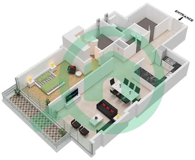 Reem Five - Planimetria del piano di 1 Camera Appartamento Unità 5 FLOOR 2,5,8 Reem Five - Planimetria del piano di 1 Camera Appartamento Unità 5 FLOOR 2,5,8