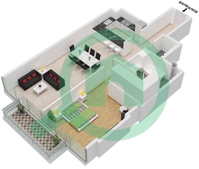 Reem Five - Planimetria del piano di 1 Camera Appartamento Unità 4 FLOOR 5 Reem Five - Planimetria del piano di 1 Camera Appartamento Unità 4 FLOOR 5