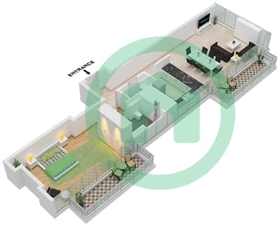 Reem Five - Planimetria del piano di 1 Camera Appartamento Unità 1 FLOOR 5,8 Reem Five - Planimetria del piano di 1 Camera Appartamento Unità 1 FLOOR 5,8