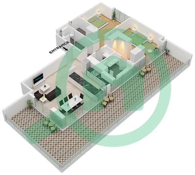 Reem Five - Planimetria del piano di 2 Camere Appartamento Unità 7 FLOOR 4,6-7 Reem Five - Planimetria del piano di 2 Camere Appartamento Unità 7 FLOOR 4,6-7
