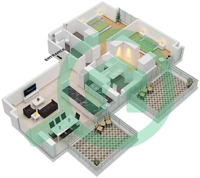 Reem Five - Planimetria del piano di 2 Camere Appartamento Unità 7 FLOOR 5,8 Reem Five - Planimetria del piano di 2 Camere Appartamento Unità 7 FLOOR 5,8
