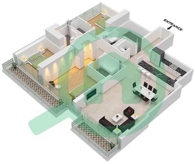 Reem Five - Planimetria del piano di 3 Camere Appartamento Unità 6 FLOOR 3 Reem Five - Planimetria del piano di 3 Camere Appartamento Unità 6 FLOOR 3
