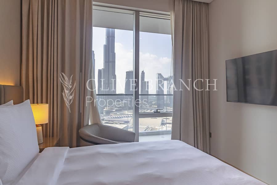 Full Burj Khalifa View | Furnished | Serviced - Image 15