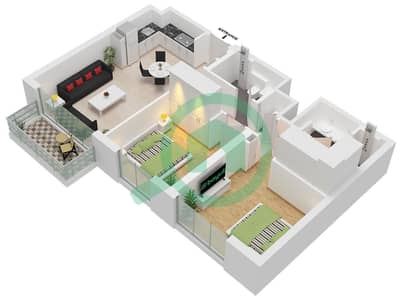 Golf Point Tower 1 - Plan d’étage de 2 chambres Appartement Type/unité B1 / UNIT 7 FLOOR 9 Golf Point Tower 1 - Plan d’étage de 2 chambres Appartement Type/unité B1 / UNIT 7 FLOOR 9