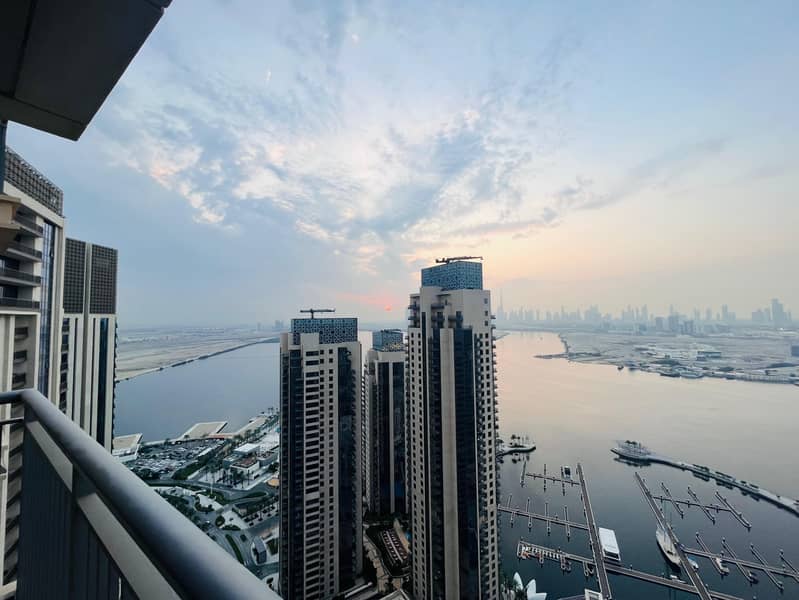 STUNNING VIEW OF DUBAI CREEK & BURJ KHALIFA 3-BEDROOM PLUS MAID