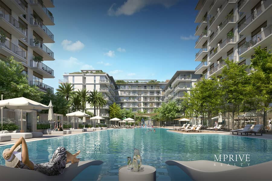 Seafront Community | Pool and Burj View