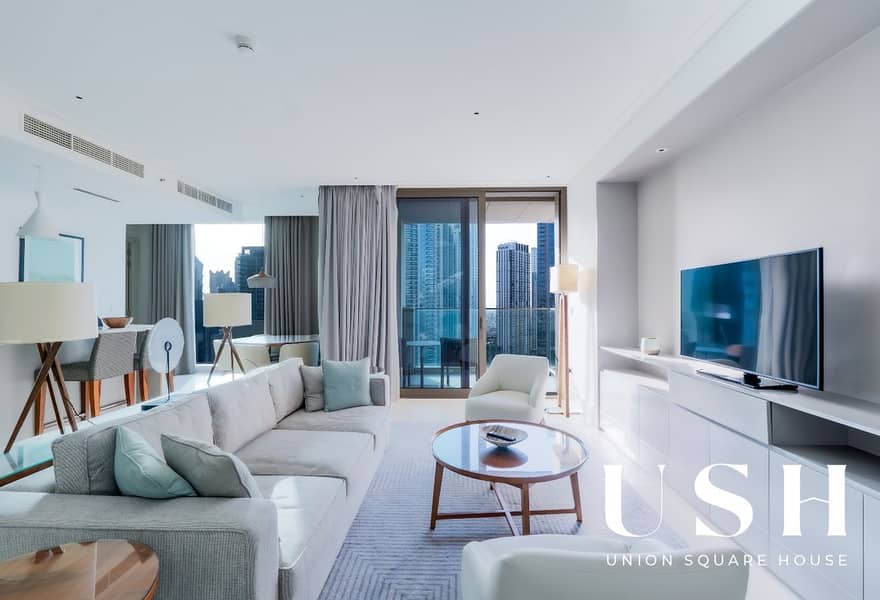 Fully Furnished 2BR + Study | High Floor | Partial Burj View | VIDA Residence Downtown