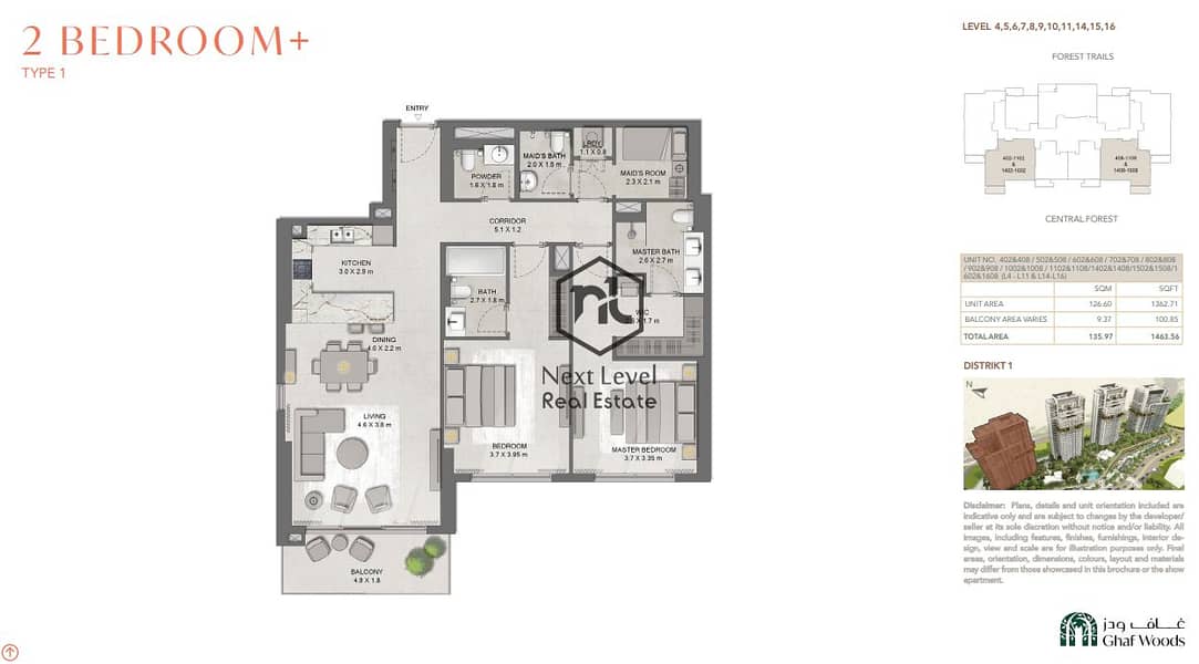 2 Bedroom Plus Apartment with Forest Views in Ghaf Woods - Image 13