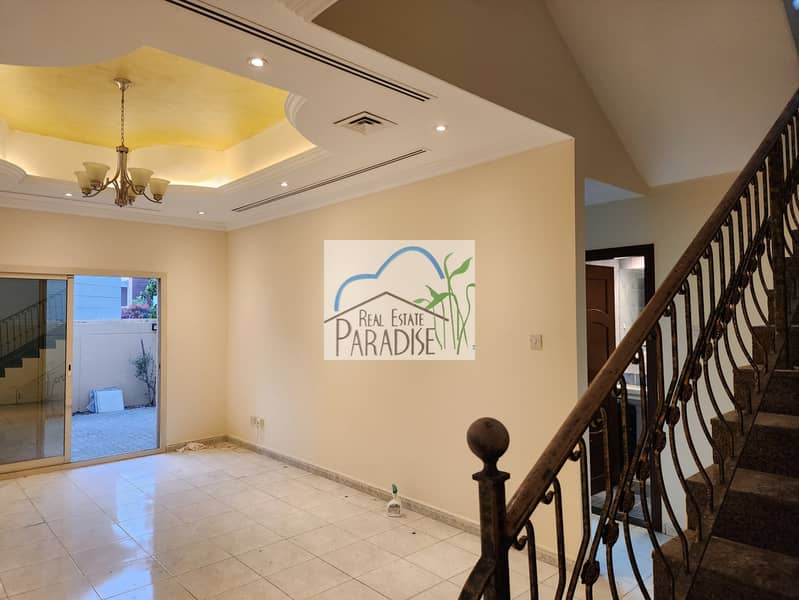 Available Away from fly zone Private Entrance 3 Bedroom Villa/1 Master / Maid Room / Laundry Room / Shared Swimming Pool/available for Rent in Mirdif/