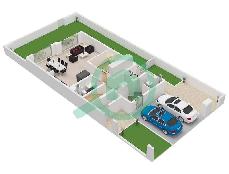 Type Canna A (MI) Unit 4 Plex Canna-Th-04,8 Plex Canna-Th-08 Ground Floor Nima - Planimetria del piano di 4 Camere Villetta a schiera Tipo/unità CANNA A MIRRORED/UNIT 4,8 Type Canna A (MI) Unit 4 Plex Canna-Th-04,8 Plex Canna-Th-08 Ground Floor interactive3D
