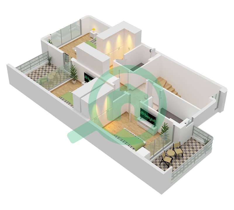 Type Canna B (MI) Unit 6 Plex Canna-Th-06 First Floor Nima - 4 Slaapkamers Stadswoning Type/unit CANNA B MIRRORED/UNIT 6 Plattegrond Type Canna B (MI) Unit 6 Plex Canna-Th-06 First Floor interactive3D