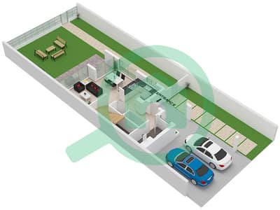 المخططات الطابقية لتصميم الوحدة P3-EM فیلا 3 غرف نوم - فيلات ذا بارك
