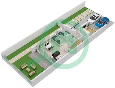 المخططات الطابقية لتصميم الوحدة P4-EM فیلا 4 غرف نوم - فيلات ذا بارك