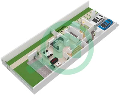 المخططات الطابقية لتصميم الوحدة P4-M1-EM فیلا 4 غرف نوم - فيلات ذا بارك