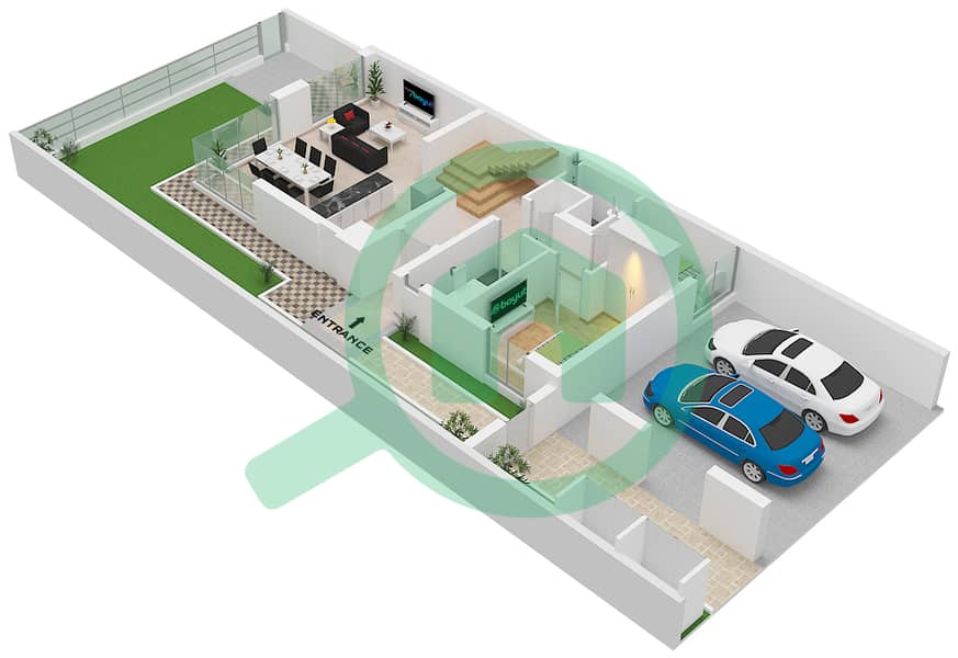 La Tilia - 4 Bedroom Townhouse Type/unit 4B2 / UNIT END Floor plan Type 4B2 Unit End Floor Ground interactive3D