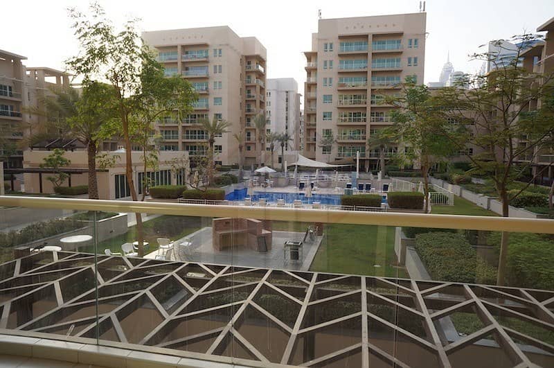 Furnished 2BR + Study | Facing Pool in Al Ghozlan Furnished 2BR + Study | Facing Pool in Al Ghozlan