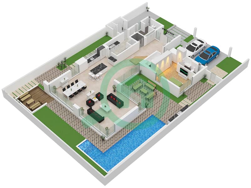 Type F Unit 5BR(M) Ground Floor The Acres (Phase 2) - 5 Slaapkamers Villa Type/unit F / UNIT 5BR(M) Plattegrond Type F Unit 5BR(M) Ground Floor interactive3D