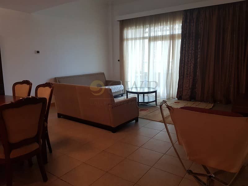 Sea View Bright and Spacious Fully Furnished 1BR