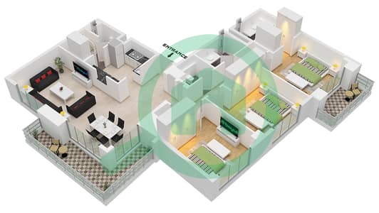 Camden - Planimetria del piano di 3 Camere Appartamento Tipo A