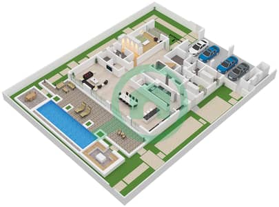 المخططات الطابقية لتصميم النموذج B2 فیلا 6 غرف نوم - دستركت ون ويست