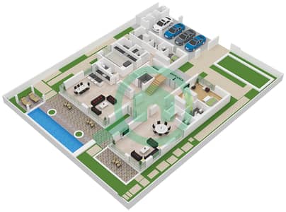 المخططات الطابقية لتصميم النموذج C2 فیلا 6 غرف نوم - دستركت ون ويست
