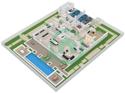 المخططات الطابقية لتصميم النموذج B2M فیلا 6 غرف نوم - دستركت ون ويست