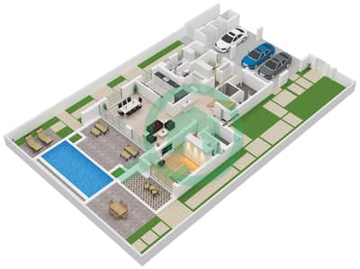 المخططات الطابقية لتصميم النموذج C1 فیلا 4 غرف نوم - دستركت ون ويست