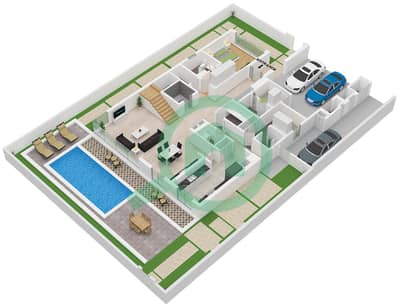 المخططات الطابقية لتصميم النموذج A1 فیلا 4 غرف نوم - دستركت ون ويست